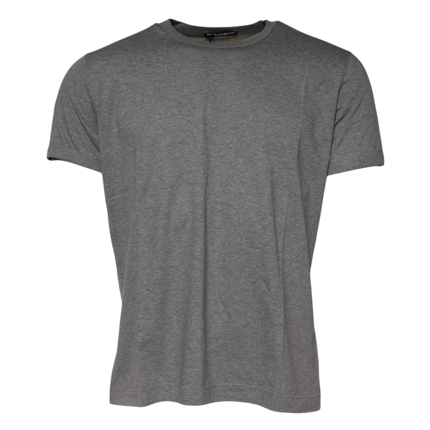 Gray Cotton Crew Neck Short Sleeves T-shirt