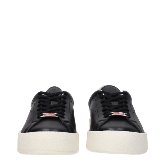 Black Leather Low Top Sneakers
