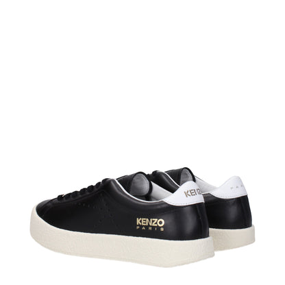 Black Leather Low Top Sneakers