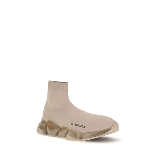 Beige Polyester Athletic Sneakers
