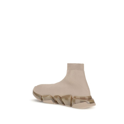 Beige Polyester Athletic Sneakers