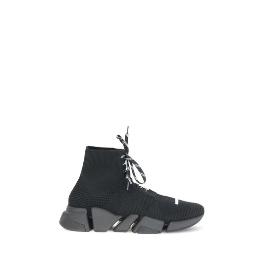 Black Polyester Athletic Sneakers