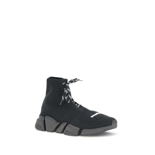 Black Polyester Athletic Sneakers
