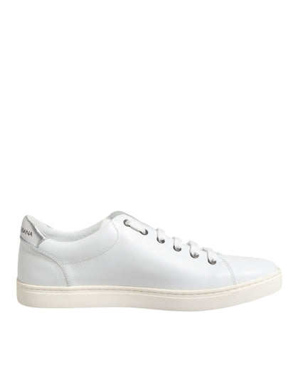 White Crown Bee Leather Low Top Sneakers Shoes