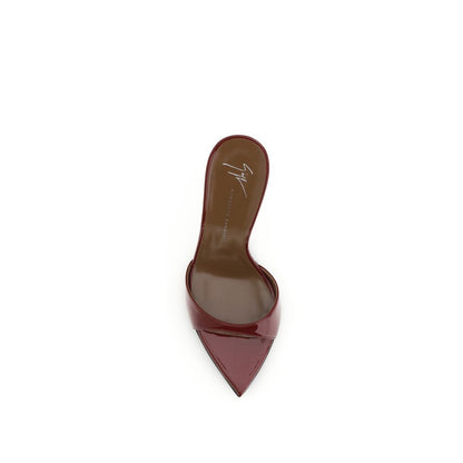 Bordeaux Leather Stiletto Heel Sandals