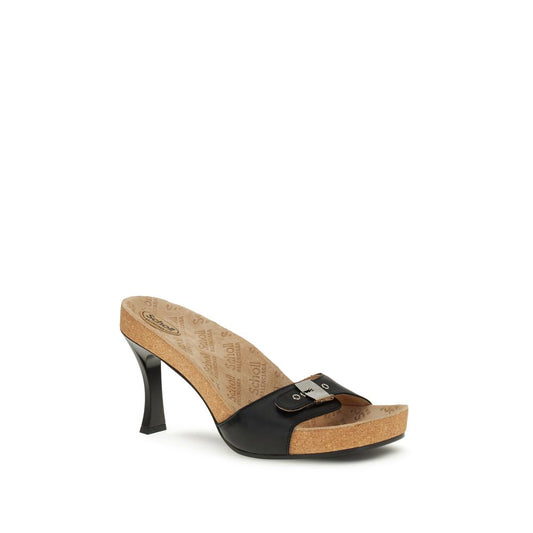 Black Calf Leather Bos Taurus Stiletto Heel Sandals