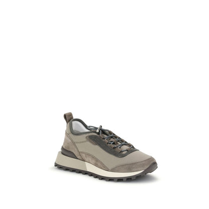 Brown Leather Athletic Sneakers