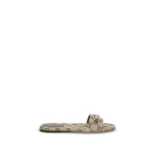 Beige Cotton Sandals