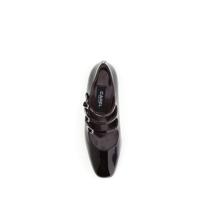 Brown Leather Mid Heel Pumps