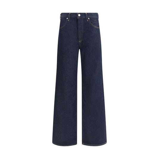 Blue Recycled Cotton Straight-Leg Jeans