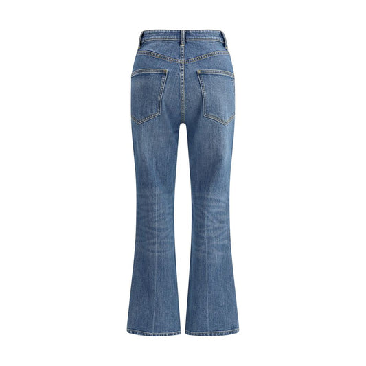 Light Blue Cotton Cropped Jeans
