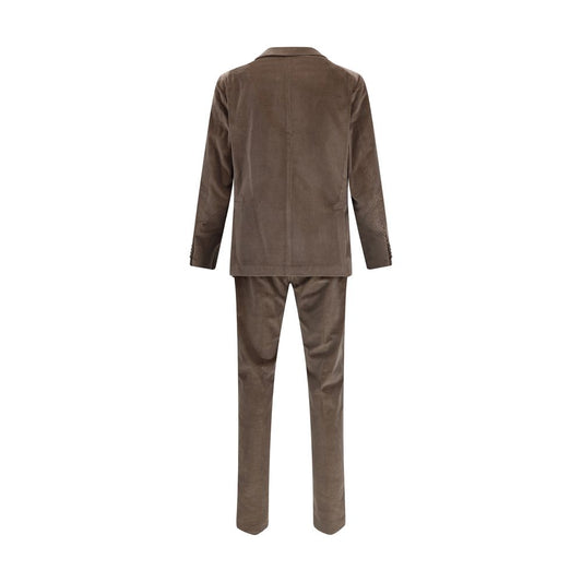 Brown Cotton Two-Piece Suit