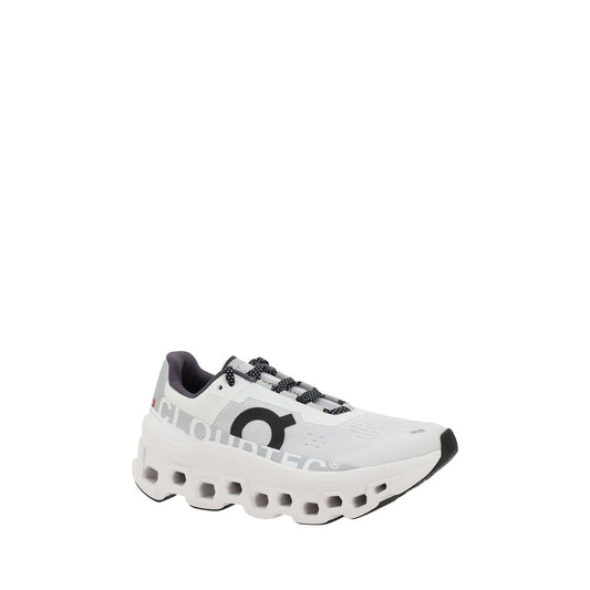 White Polyester Athletic Sneakers