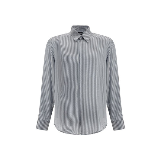 Black Silk Pattern Shirt