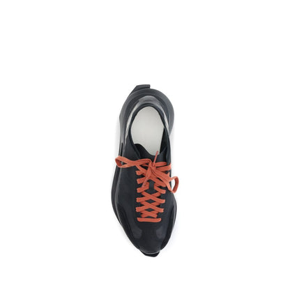 Black Leather Athletic Sneakers
