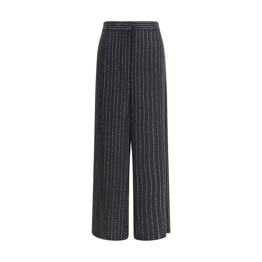 Black Silk Casual Pants