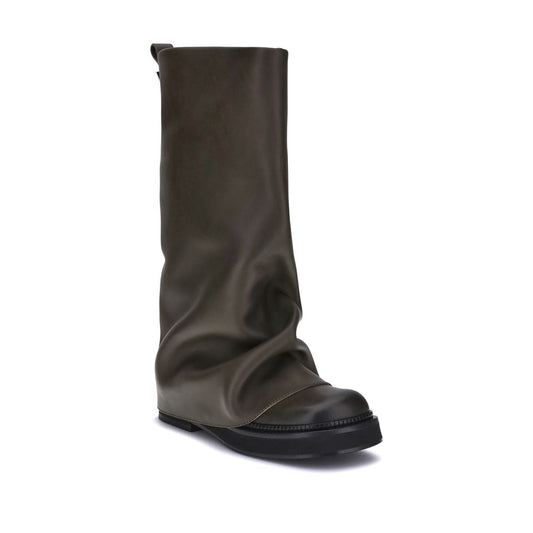 Brown Calf Leather Bos Taurus Ankle Boots