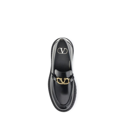 Black Leather Slip-On Loafers
