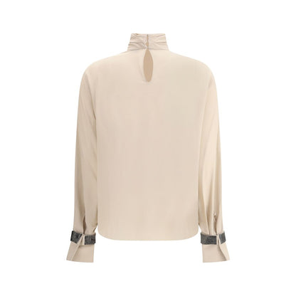 Beige Silk Blouse