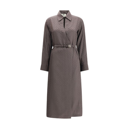 Brown Silk Casual Dress