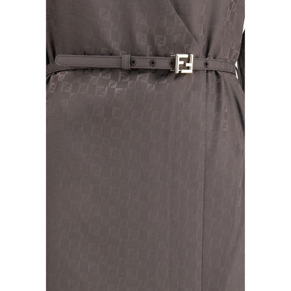 Brown Silk Casual Dress