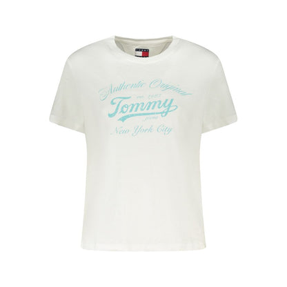 White Cotton Women T-Shirt