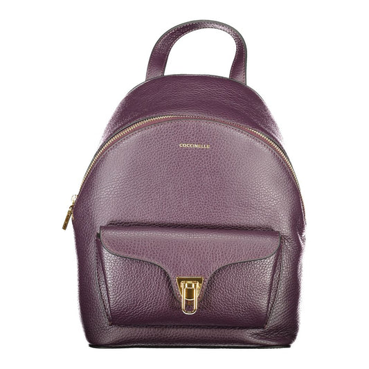 Purple Leather Women Backpack