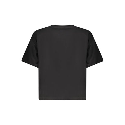 Black Cotton Women T-Shirt