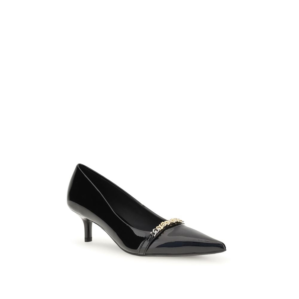 Black Calf Leather Bos Taurus Mid Heel Pumps