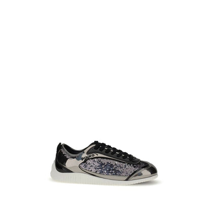 Silver Nylon Chunky Sneakers