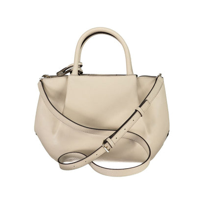 Beige Polyethylene Women Handbag