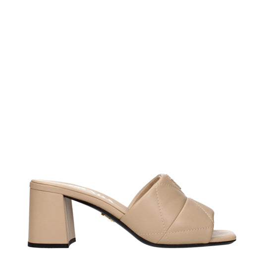 Beige Leather Slippers