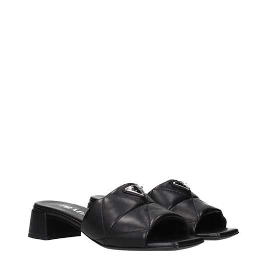 Black Leather Flat Sandals