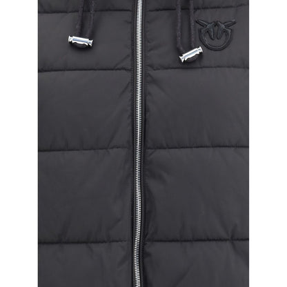 Black Polyester Full-Length Jacket
