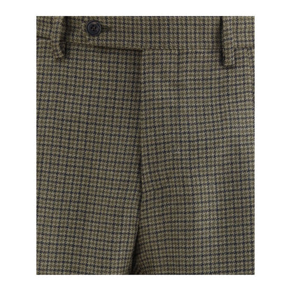 Brown Fleece Wool Casual Pants