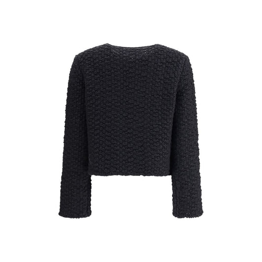 Black Fleece Wool Coat