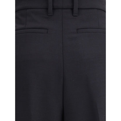 Black Wool Casual Pants