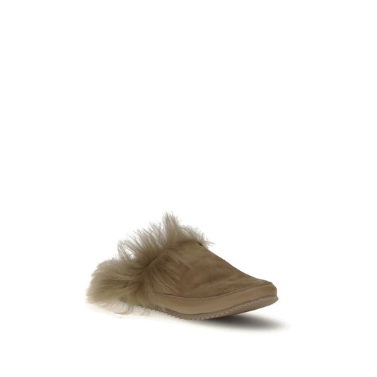 Beige Rubber Mules