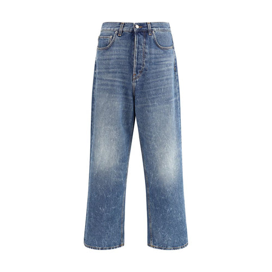 Light Blue Cotton Relaxed Fit Jeans