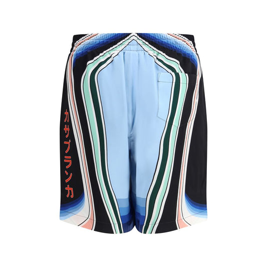 Multicolor Silk Bermuda Shorts