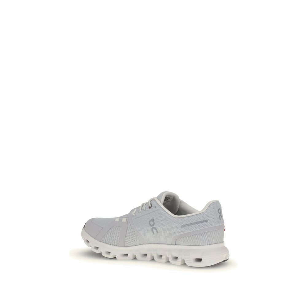 White Fabric Athletic Sneakers