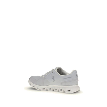 White Fabric Athletic Sneakers