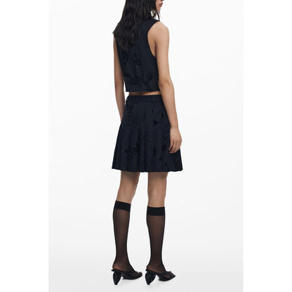 Black Polyester Women Skirt