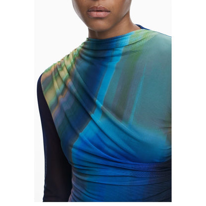 Blue Polyester Women Dress