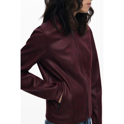 Red Polyester Women Jacket