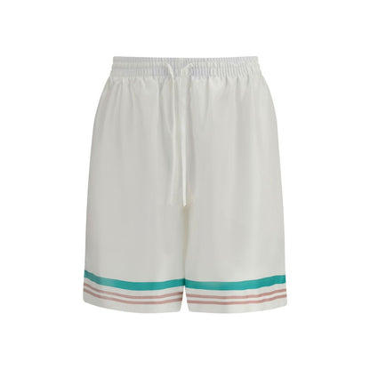 White Silk Bermuda Shorts