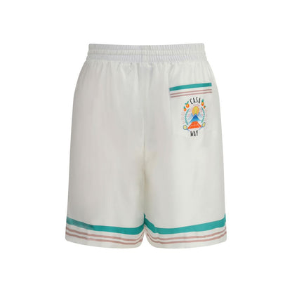 White Silk Bermuda Shorts