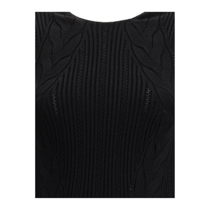 Black Viscose Casual Dress