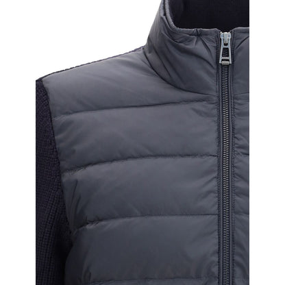 Blue Nylon Full-Length Jacket
