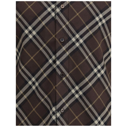 Brown Cotton Pattern Shirt
